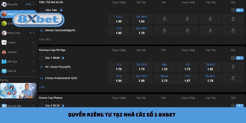 Quyền riêng tư của bạn tại nhà cái số 1 8xbet là tối đa