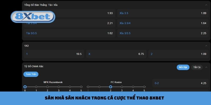 Yếu tố sân nhà sân khách cũng cần soi trong cá cược thể thao 8xbet