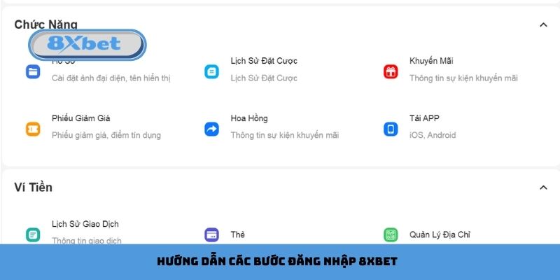 Hướng dẫn các bước đăng nhập 8xbet