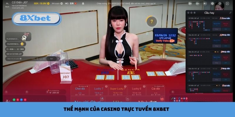 Thế mạnh của Casino trực tuyến 8xbet
